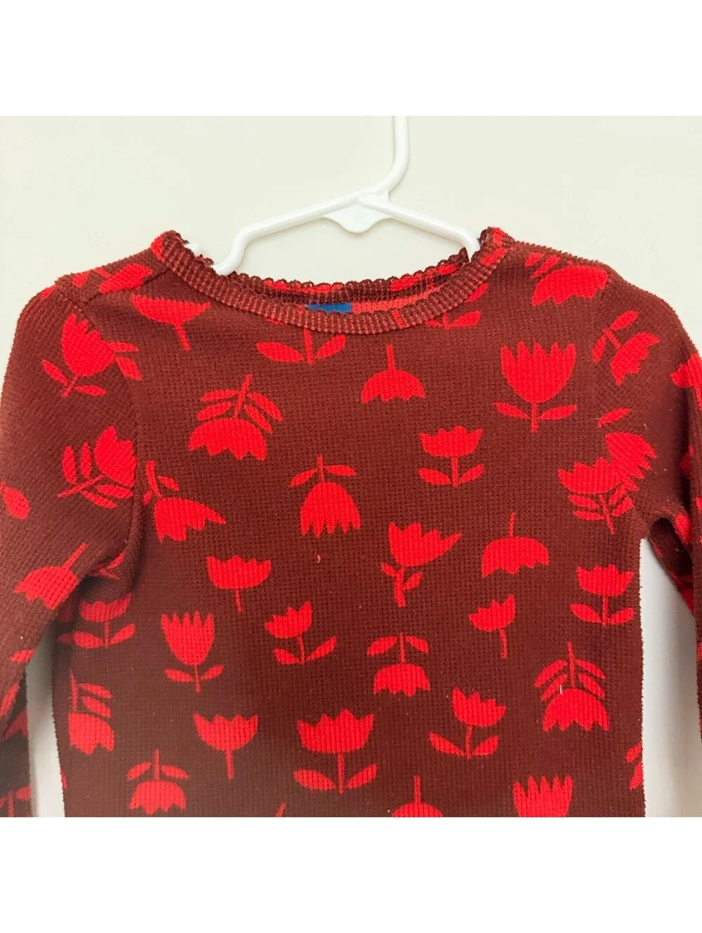 Girls Old Navy Thermal Roses Flower 2t Long Sleeved Shirt